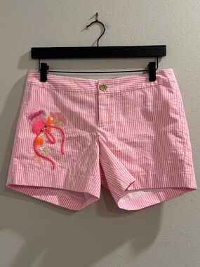 Lilly Pulitzer NWT 2 Pink Cosmo Yarn Dyed Stripe Seersuck Callahan Party Short
